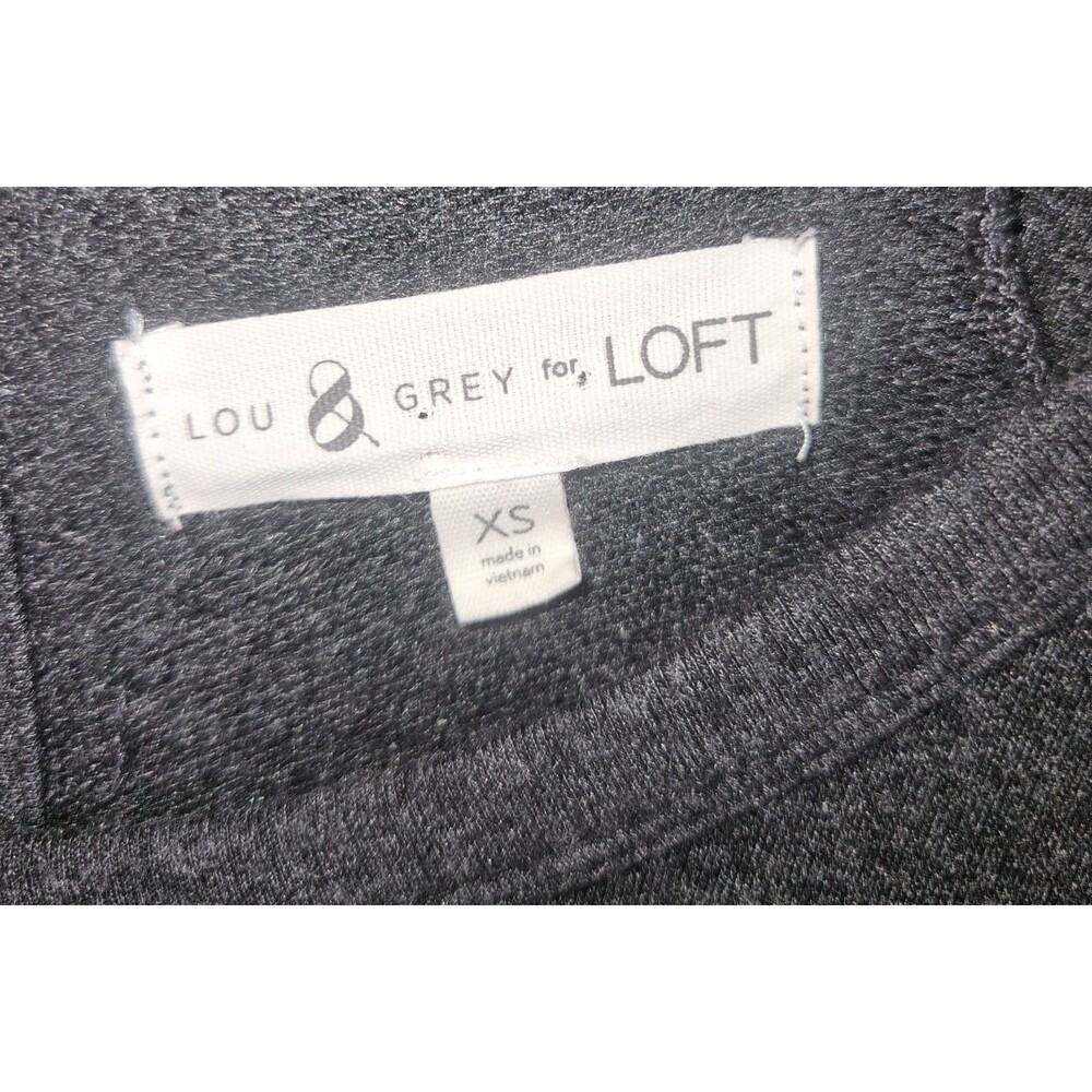 Lou & Grey for Loft Jumpsuit XS Gray Wide Leg Lounge Knit Tie Waist Soft - Picture 2 of 12